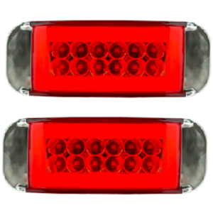 PLAFON RECTANGULAR CON 12 HIPER LEDS CON ALTA, BAJA, ESTROBO Y OJO DE ANGEL TIPO GEL ROJO (PAR)