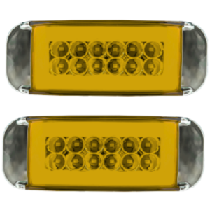 PLAFON RECTANGULAR CON 12 HIPER LEDS CON ALTA, BAJA, ESTROBO Y OJO DE ANGEL TIPO GEL AMBAR (PAR)