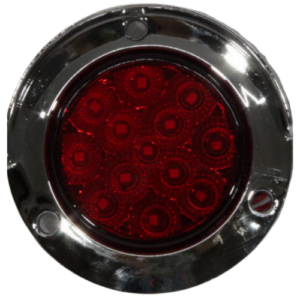 PLAFÓN REDONDO CON 13 LEDS Y BISEL CROMADO ROJO 2.5 PULGADAS (PIEZA)