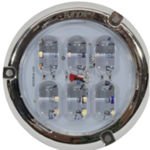 PLAFON REDONDO CON 36 HIPER LEDS CON LUPA, ALTA, BAJA Y ESTROBO AMBAR (PAR)