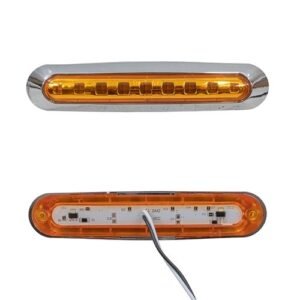PLAFON RECTANGULAR CON 9 LEDS AMBAR LUZ FIJA. 17 X 3.5 CMS (PIEZA)