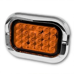 PLAFON RECTANGULAR CON 24 LEDS, BISEL CROMADO, CON ALTA, BAJA Y ESTROBO (PIEZA)