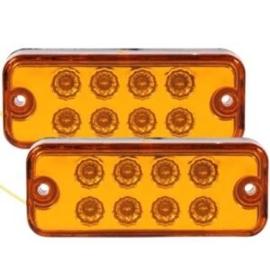 PLAFON CUADRADO CON 8 LEDS 12/24 AMARILLO 10 x 4 cms (PAR)