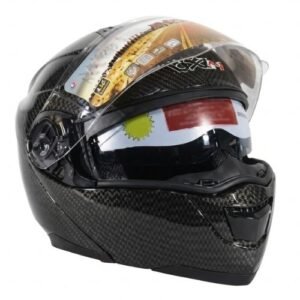 CASCO PARA MOTOCICLISTA ABATIBLE NEGRO MATE DOBLE EXTRA GRANDE (Pieza)