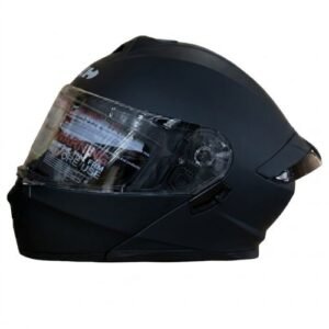 CASCO PARA MOTOCICLISTA DESMONTABLE NEGRO MATE DOBLE EXTRA GRANDE (Pieza)