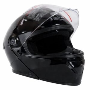 CASCO PARA MOTOCICLISTA DESMONTABLE NEGRO DOBLE EXTRA GRANDE (Pieza)